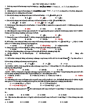 Bài tập luyện thi THPT Quốc gia môn Vật lý Điện xoay chiều
